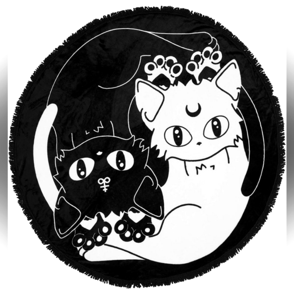 Killstar Yin Yang Kitty Blanket